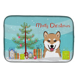 Caroline'S Treasures Christmas Tree And Shaba Innu Dish Drying Mat, 14 X 21