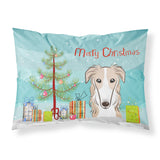 Caroline'S Treasures Bb1600Pillowcase Christmas Tree And Borzoi Fabric Standard Pillowcase, Large, Multicolor