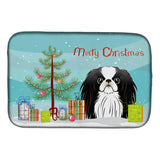 Caroline'S Treasures Christmas Tree And Japanese Chin Dish Drying Mat, 14 X 21