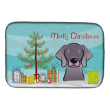 Caroline'S Treasures Christmas Tree And Weimaraner Dish Drying Mat, 14 X 21