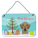 Caroline'S Treasures Christmas Tree And Wirehaired Dachshund Wall Or Door Hanging Prints Bb1605Ds812, 8Hx12W, Multicolor