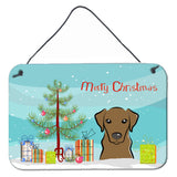 Caroline'S Treasures Christmas Tree And Chocolate Labrador Wall Or Door Hanging Prints Bb1606Ds812, 8Hx12W, Multicolor