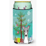 Caroline'S Treasures Christmas Tree And Italian Greyhound Tall Boy Koozie Hugger, Multicolor