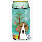 Caroline'S Treasures Christmas Tree And Beagle Tall Boy Koozie Hugger, Multicolor