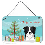 Caroline'S Treasures Christmas Tree And Border Collie Wall Or Door Hanging Prints Bb1613Ds812, 8Hx12W, Multicolor