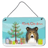 Caroline'S Treasures Christmas Tree And Sheltie Wall Or Door Hanging Prints Bb1614Ds812, 8Hx12W