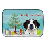Caroline'S Treasures Christmas Tree And Saint Bernard Dish Drying Mat, 14 X 21