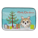Caroline'S Treasures Christmas Tree And Chihuahua Dish Drying Mat, 14 X 21