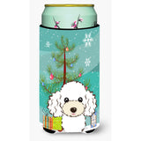Caroline'S Treasures Christmas Tree And White Poodle Tall Boy Koozie Hugger, Multicolor