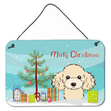 Caroline'S Treasures Christmas Tree And Buff Poodle Wall Or Door Hanging Prints Bb1630Ds812, 8Hx12W