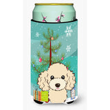 Caroline'S Treasures Christmas Tree And Buff Poodle Tall Boy Koozie Hugger, Multicolor