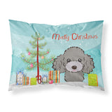 Caroline'S Treasures Bb1631Pillowcase Christmas Tree And Silver Gray Poodle Fabric Standard Pillowcase, Large, Multicolor