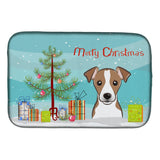 Caroline'S Treasures Christmas Tree And Jack Russell Terrier Dish Drying Mat, 14 X 21