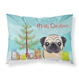 Caroline'S Treasures Bb1634Pillowcase Christmas Tree And Fawn Pug Fabric Standard Pillowcase, Large, Multicolor