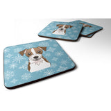 Caroline'S Treasures Bb1636Fc Snowflake Jack Russell Terrier Foam Coasters (Set Of 4), 3.5, Multicolor