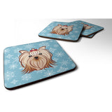 Caroline'S Treasures Bb1638Fc Snowflake Yorkie Yorkshire Terrier Foam Coasters (Set Of 4), 3.5, Multicolor