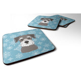Caroline'S Treasures Bb1640Fc Snowflake Schnauzer Foam Coasters (Set Of 4), 3.5, Multicolor
