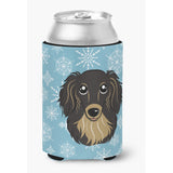 Caroline'S Treasures Snowflake Longhair Black And Tan Dachshund Can/Bottle Hugger, Multicolor