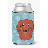 Caroline'S Treasures Snowflake Longhair Red Dachshund Can/Bottle Hugger, Multicolor