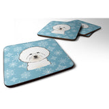 Caroline'S Treasures Bb1651Fc Snowflake Bichon Frise Foam Coasters (Set Of 4), 3.5, Multicolor