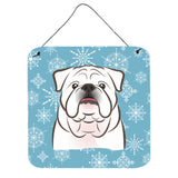Caroline'S Treasures Snowflake White English Bulldog Wall Or Door Hanging Prints Bb1654Ds66, 6H X 6W, Multicolor