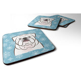 Caroline'S Treasures Bb1654Fc Snowflake White English Bulldog Foam Coasters (Set Of 4), 3.5, Multicolor
