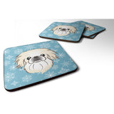 Caroline'S Treasures Bb1655Fc Snowflake Pekingese Foam Coasters (Set Of 4), 3.5, Multicolor