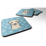 Caroline'S Treasures Bb1656Fc Snowflake Yellow Labrador Foam Coasters (Set Of 4), 3.5, Multicolor