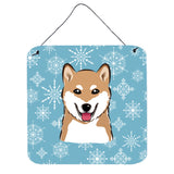 Caroline'S Treasures Snowflake Shiba Inu Wall Or Door Hanging Prints Bb1659Ds66, 6Hx6W, Multicolor