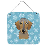 Caroline'S Treasures Snowflake Wirehaired Dachshund Wall Or Door Hanging Prints Bb1667Ds66, 6Hx6W, Multicolor