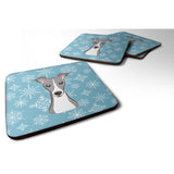 Caroline'S Treasures Bb1670Fc Snowflake Italian Greyhound Foam Coasters (Set Of 4), 3.5, Multicolor