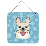 Caroline'S Treasures Snowflake French Bulldog Wall Or Door Hanging Prints Bb1672Ds66, 6Hx6W, Multicolor