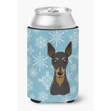 Caroline'S Treasures Snowflake Min Pin Can/Bottle Hugger, Multicolor