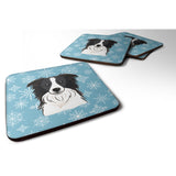 Caroline'S Treasures Bb1675Fc Snowflake Border Collie Foam Coasters (Set Of 4), 3.5, Multicolor