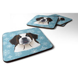 Caroline'S Treasures Bb1680Fc Snowflake Saint Bernard Foam Coasters (Set Of 4), 3.5, Multicolor