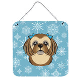 Caroline'S Treasures Snowflake Chocolate Brown Shih Tzu Wall Or Door Hanging Prints Bb1683Ds66, 6Hx6W, Multicolor