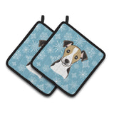Caroline'S Treasures Snowflake Jack Russell Terrier Pair Of Pot Holders Bb1695Pthd, 7.5Hx7.5W, Multicolor
