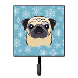 Caroline'S Treasures Bb1696Sh4 Snowflake Fawn Pug Leash Or Key Holder, Small, Multicolor