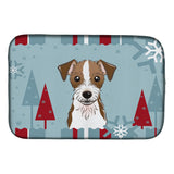 Caroline'S Treasures Winter Holiday Jack Russell Terrier Dish Drying Mat, 14 X 21