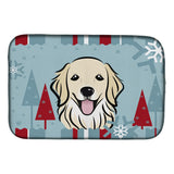 Caroline'S Treasures Winter Holiday Golden Retriever Dish Drying Mat, 14 X 21