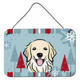 Caroline'S Treasures Winter Holiday Golden Retriever Wall Or Door Hanging Prints Bb1701Ds812, 8Hx12W