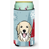 Caroline'S Treasures Bb1701Tbc Winter Holiday Golden Retriever Tall Boy Koozie Hugger, Multicolor