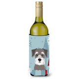 Caroline'S Treasures Winter Holiday Schnauzer Wine Bottle Koozie Hugger, 750 Ml, Multicolor