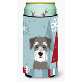 Caroline'S Treasures Winter Holiday Schnauzer Tall Boy Koozie Hugger, Multicolor