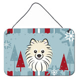 Caroline'S Treasures Winter Holiday Pomeranian Wall Or Door Hanging Prints Bb1703Ds812, 8Hx12W