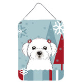 Caroline'S Treasures Winter Holiday Maltese Wall Or Door Hanging Prints Bb1704Ds1216, 16Hx12W, Multicolor