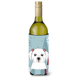 Caroline'S Treasures Winter Holiday Maltese Wine Bottle Koozie Hugger, 750 Ml, Multicolor