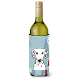 Caroline'S Treasures Winter Holiday Dalmatian Wine Bottle Koozie Hugger, 750 Ml, Multicolor