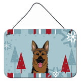 Caroline'S Treasures Winter Holiday German Shepherd Wall Or Door Hanging Prints Bb1707Ds812, 8Hx12W