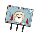Caroline'S Treasures Bb1708Th68 Winter Holiday Longhair Crme Dachshund Leash Or Key Holder, Large, Multicolor